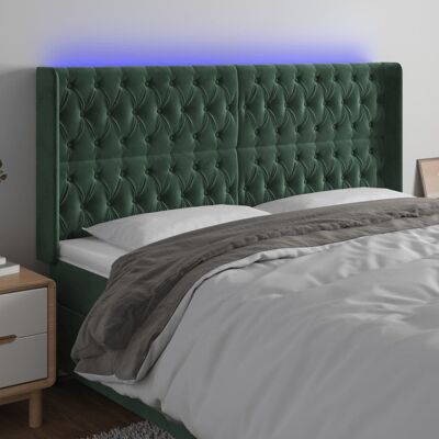 Cabecero de Terciopelo Verde Oscuro con LED - Cabecero Cabecero de Terciopelo Verde Oscuro con LED - Cabecero