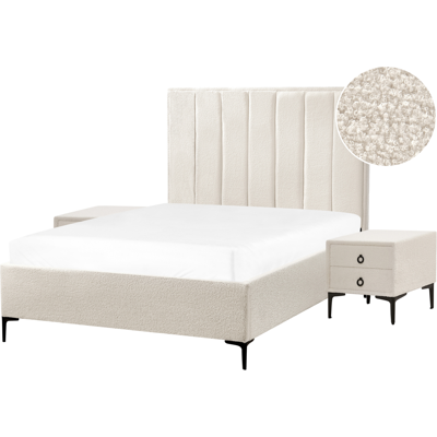 Conjunto de cama y mesitas BELIANI - Muebles de dormitorio Conjunto de cama y mesitas BELIANI - Muebles de dormitorio