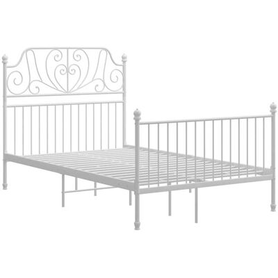 vidaXL Estructura de cama blanca de metal 120x200 - Estructura de cama vidaXL Estructura de cama blanca de metal 120x200 - Estructura de cama