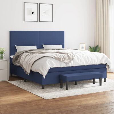 Cama de muelles ensacados azul 160x200 cm - Cama, Colchón y Base Cama de muelles ensacados azul 160x200 cm - Cama, Colchón y Base