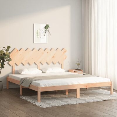 Estructura de cama de madera maciza vidaXL - 180x200 cm - Marrón Estructura de cama de madera maciza vidaXL - 180x200 cm - Marrón