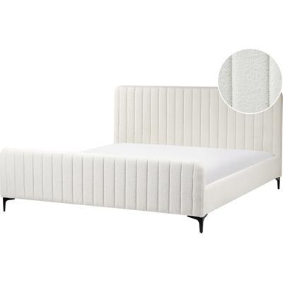 Cama Bouclé Lunan de Beliani - Moderna, Blanco Cremoso, 180x200cm Cama Bouclé Lunan de Beliani - Moderna, Blanco Cremoso, 180x200cm