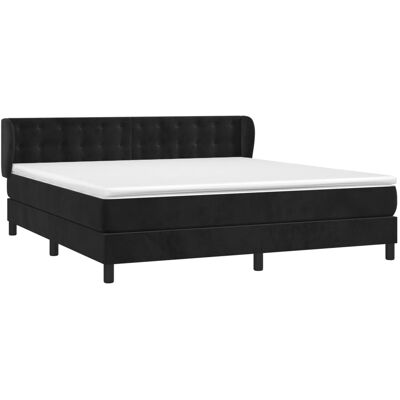 Cama de Terciopelo Negro con Colchón - Cama Cama de Terciopelo Negro con Colchón - Cama