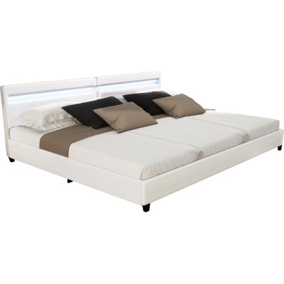 Home Deluxe - Letto familiare con cassetti nube - Blanco - LED - Bed Home Deluxe - Letto familiare con cassetti nube - Blanco - LED - Bed