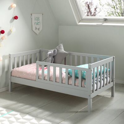 Cama infantil VIPACK Junior - 70x140cm, Gris, con cajón opcional Cama infantil VIPACK Junior - 70x140cm, Gris, con cajón opcional