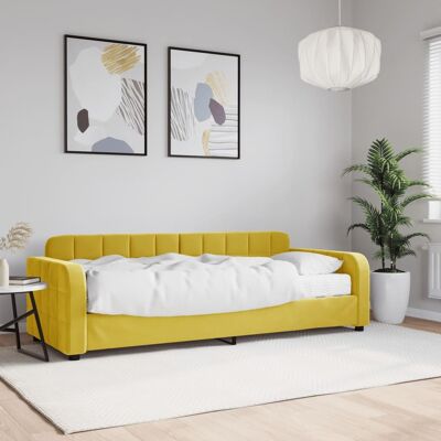 vidaXL Sofá cama Amarillo 80x200cm con colchón vidaXL Sofá cama Amarillo 80x200cm con colchón