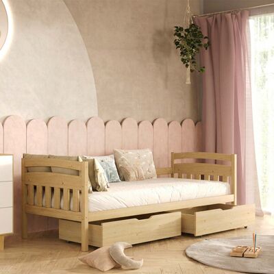 M&S Cama 90x200 Con Somier Y Cajones Incluidos Tosia Madera M&S Cama 90x200 Con Somier Y Cajones Incluidos Tosia Madera