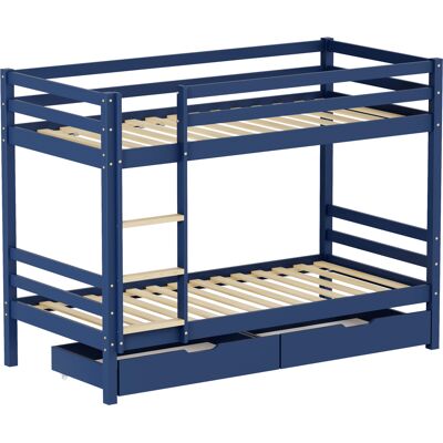 HAPPY GARDEN Litera Infantil 190x90cm Azul Oscuro Con Cajones Ambre HAPPY GARDEN Litera Infantil 190x90cm Azul Oscuro Con Cajones Ambre