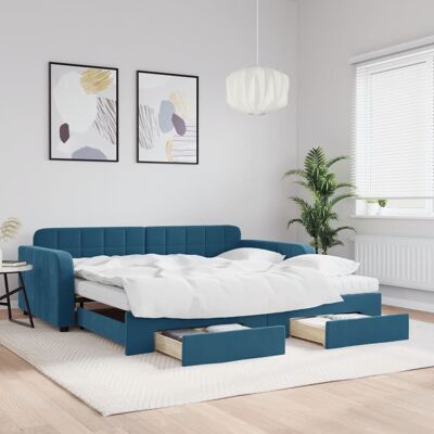 vidaXL Tagesbett Azul 100x200cm - Sofá cama con cajones vidaXL Tagesbett Azul 100x200cm - Sofá cama con cajones