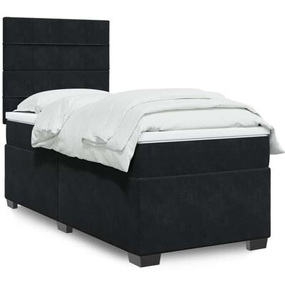 vidaXL Cama box spring de terciopelo negro - Confort y soporte vidaXL Cama box spring de terciopelo negro - Confort y soporte