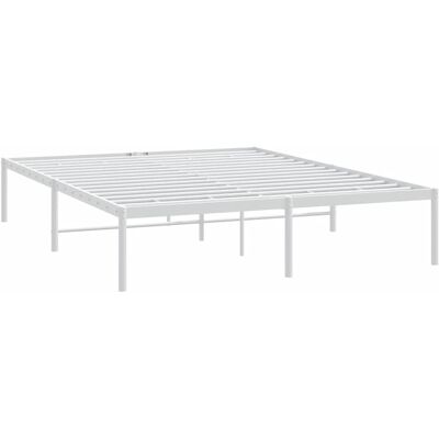 Estructura de cama de metal vidaXL - 140x190cm, Blanco, Sin cabecera Estructura de cama de metal vidaXL - 140x190cm, Blanco, Sin cabecera