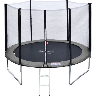HAPPY GARDEN Pack Premium Cama Elástica 305cm Reversible Gris / Rosa Adelaïde + Red De Seguridad + Escalera + Funda + Kit De Anclaje HAPPY GARDEN Pack Premium Cama Elástica 305cm Reversible Gris / Rosa Adelaïde + Red De Seguridad + Escalera + Funda + Kit De Anclaje
