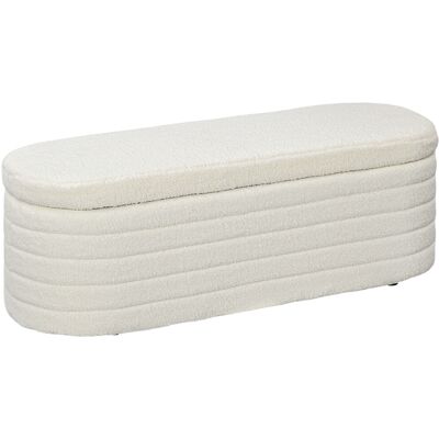 JHY DESIGN Banco De Cama De Tela Teddy Con Compartimento De Almacenamiento Para Recibidor Y Dormitorio, 116 X 41 X 40,5 Cm, Color Crema. JHY DESIGN Banco De Cama De Tela Teddy Con Compartimento De Almacenamiento Para Recibidor Y Dormitorio, 116 X 41 X 40,5 Cm, Color Crema.