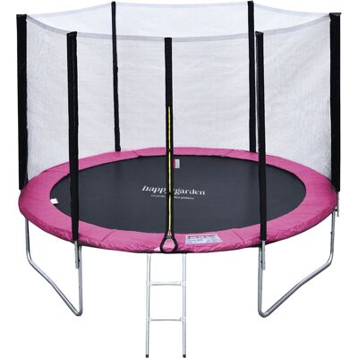HAPPY GARDEN Pack Premium Cama Elástica 305cm Reversible Rosa / Gris Adelaïde + Red De Seguridad + Escalera + Funda+ Kit De Anclaje HAPPY GARDEN Pack Premium Cama Elástica 305cm Reversible Rosa / Gris Adelaïde + Red De Seguridad + Escalera + Funda+ Kit De Anclaje