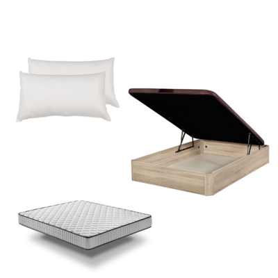 Santino - Pack Canapé De Madera Cambrian + Colchón Pro Nature + Almohada Fibra - Envío Y Montaje Incluidos - 200cm Santino - Pack Canapé De Madera Cambrian + Colchón Pro Nature + Almohada Fibra - Envío Y Montaje Incluidos - 200cm