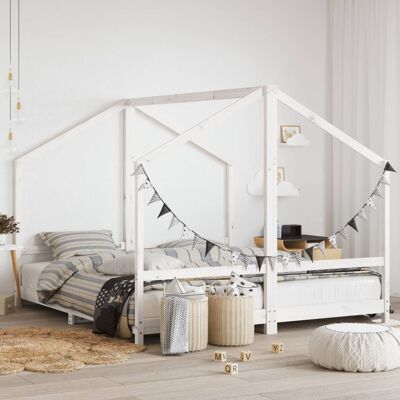 vidaXL Cama Infantil Blanca 2x(90x200) cm - Cama para niños vidaXL Cama Infantil Blanca 2x(90x200) cm - Cama para niños