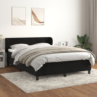 Cama de muelles de terciopelo negro vidaXL - Cama Cama de muelles de terciopelo negro vidaXL - Cama