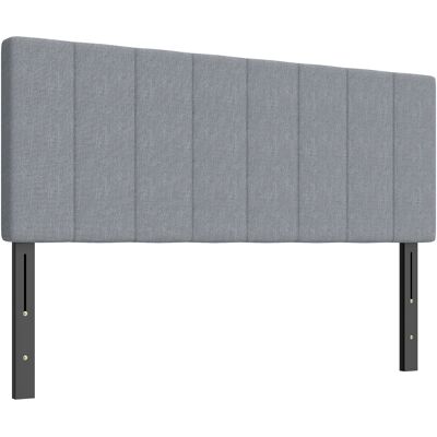JHY DESIGN Cabecero Regulable En Altura (3 Posiciones), Patas Metálicas, Aspecto De Lino, 160 X 10 X 106/116/126 Cm, Gris. JHY DESIGN Cabecero Regulable En Altura (3 Posiciones), Patas Metálicas, Aspecto De Lino, 160 X 10 X 106/116/126 Cm, Gris.