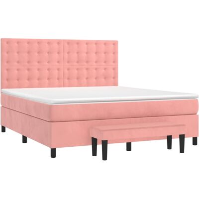 Cama Rosa de Terciopelo 180x200cm - Cama Cama Rosa de Terciopelo 180x200cm - Cama