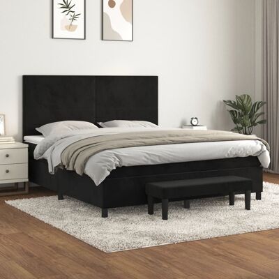 vidaXL Cama boxspring con colchón negro vidaXL Cama boxspring con colchón negro