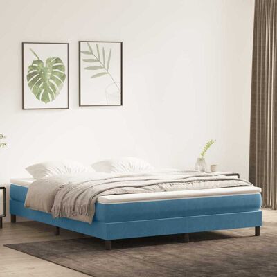 vidaXL Estructura de Cama Doble Azul Oscuro de Terciopelo vidaXL Estructura de Cama Doble Azul Oscuro de Terciopelo