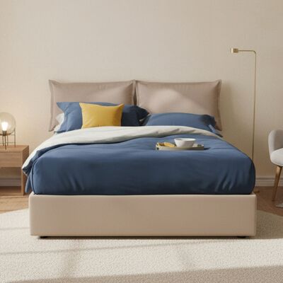 Talamo Italia Cama Doble Lucrezia - Tapizado en Ecopiel - Made in Italy Talamo Italia Cama Doble Lucrezia - Tapizado en Ecopiel - Made in Italy