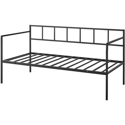 Vevor Sofá Cama Metálica Tamaño Individual Cama De Día Carga 180 Kg Negro, Mueble Para Sala De Estar, Dormitorio, Habitación De Niños, Esquina Redondeada, Con Respaldo, Kit De Accesorios De Montaje Vevor Sofá Cama Metálica Tamaño Individual Cama De Día Carga 180 Kg Negro, Mueble Para Sala De Estar, Dormitorio, Habitación De Niños, Esquina Redondeada, Con Respaldo, Kit De Accesorios De Montaje