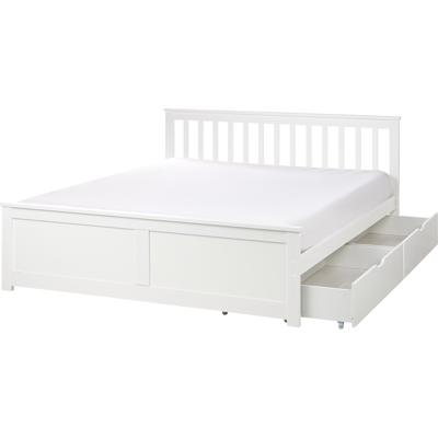 Beliani Cama Minimalista de Madera de Pino con Cajones Beliani Cama Minimalista de Madera de Pino con Cajones