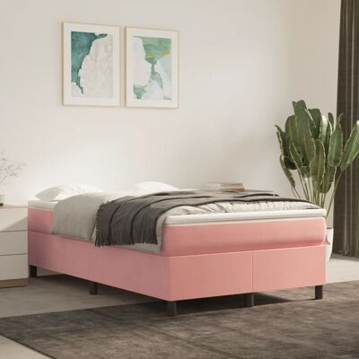 Estructura de Cama vidaXL - Rosa de Terciopelo 120x200 cm para Dormitorio Adulto Estructura de Cama vidaXL - Rosa de Terciopelo 120x200 cm para Dormitorio Adulto