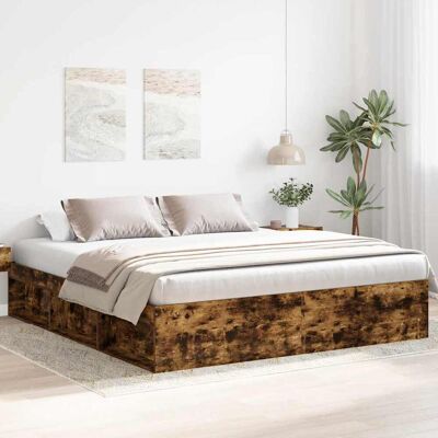Estructura de cama madera de roble ahumado super king - Estructura de cama Estructura de cama madera de roble ahumado super king - Estructura de cama