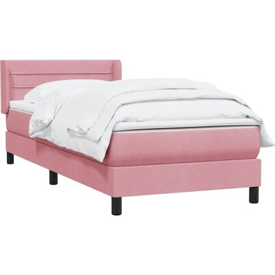 vidaXL Cama de Terciopelo Rosa Box Spring 80x220 cm vidaXL Cama de Terciopelo Rosa Box Spring 80x220 cm