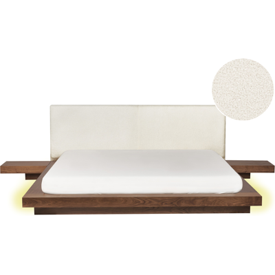 Cama con luces LED Beliani - Marrón - 180x200cm - Estilo asiático Cama con luces LED Beliani - Marrón - 180x200cm - Estilo asiático