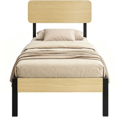 JHY DESIGN Estructura De Cama De 90 X 200 Cm Con Cabecero, Cama Tipo Plataforma, Cama Individual Con Espacio De Almacenamiento Debajo De La Cama. JHY DESIGN Estructura De Cama De 90 X 200 Cm Con Cabecero, Cama Tipo Plataforma, Cama Individual Con Espacio De Almacenamiento Debajo De La Cama.