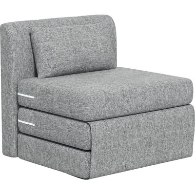 JHY DESIGN Sillón Cama, Colchón Para Invitados, Plegable En 3 Direcciones, Compacto, Estructura Metálica, 80x75x74 Cm, Gris JHY DESIGN Sillón Cama, Colchón Para Invitados, Plegable En 3 Direcciones, Compacto, Estructura Metálica, 80x75x74 Cm, Gris