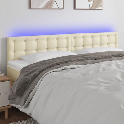 Cabecero MAISONCHIC - Crema - Diseño LED elegante Cabecero MAISONCHIC - Crema - Diseño LED elegante