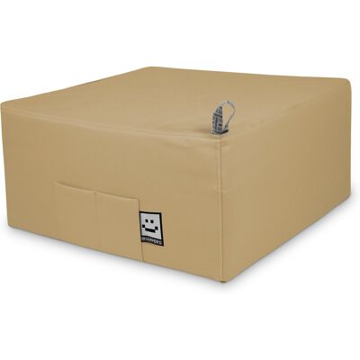 Happers - Puff Cama Individual - Beige - Cama, Asiento, Mesa Happers - Puff Cama Individual - Beige - Cama, Asiento, Mesa