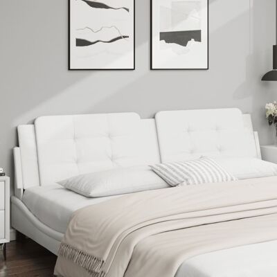 Vidaxl Cabecero de cama acolchado cuero sintético blanco 200 cm - Cabecero Vidaxl Cabecero de cama acolchado cuero sintético blanco 200 cm - Cabecero