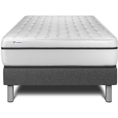 VITALIT Somier Gris + Colchón Con Espuma Viscoelástica 90 X 190 VITALIT Somier Gris + Colchón Con Espuma Viscoelástica 90 X 190