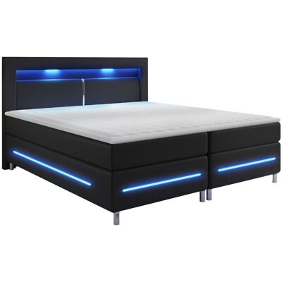MIRJAN24 Mobilier1 - Cama Continental Nashville 109, Blando 100, Continental, Doble, 180x200, Cuero Ecológico, Somieres, 180x210x115cm, Led MIRJAN24 Mobilier1 - Cama Continental Nashville 109, Blando 100, Continental, Doble, 180x200, Cuero Ecológico, Somieres, 180x210x115cm, Led