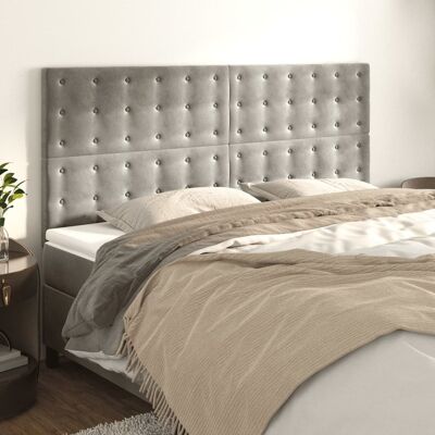 MAISONCHIC 4 Cabeceros de Terciopelo Gris Claro - Cabecero MAISONCHIC 4 Cabeceros de Terciopelo Gris Claro - Cabecero