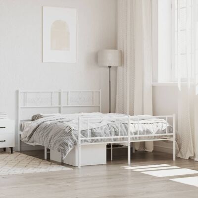 Estructura de cama de metal Maisonchic - 140x200 cm - Blanco - Cama, Almacenamiento, Montaje fácil Estructura de cama de metal Maisonchic - 140x200 cm - Blanco - Cama, Almacenamiento, Montaje fácil