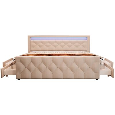 Home Deluxe - VELARA - Beige - 140x200 cm - Cama Home Deluxe - VELARA - Beige - 140x200 cm - Cama