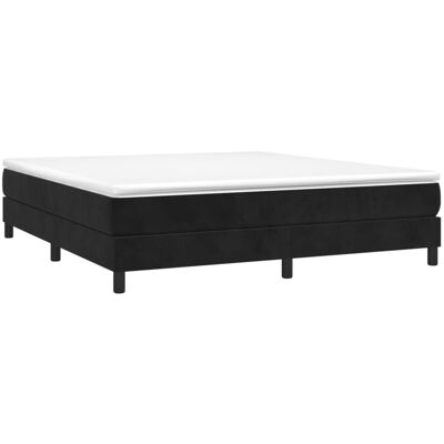 Cama doble de terciopelo negro vidaXL - Colchón y marco Cama doble de terciopelo negro vidaXL - Colchón y marco