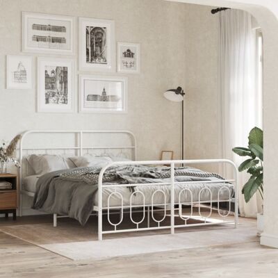 Estructura de cama de metal vidaXL con cabecero y piecero - Tipo de cama Estructura de cama de metal vidaXL con cabecero y piecero - Tipo de cama
