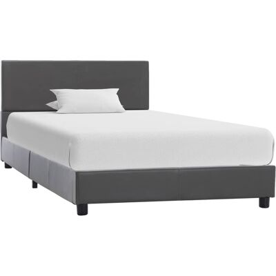 Estructura de cama de cuero sintético gris 100x200 cm Vidaxl - Bed Frame Estructura de cama de cuero sintético gris 100x200 cm Vidaxl - Bed Frame