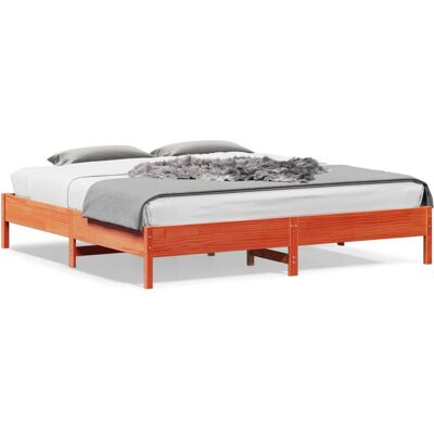 vidaXL Estructura de cama Madera Maciza Pino 200x200 cm - Aspecto Natural Rústico vidaXL Estructura de cama Madera Maciza Pino 200x200 cm - Aspecto Natural Rústico