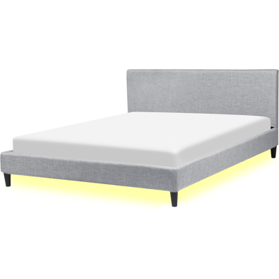 Cama de Tela EU King Size con LED - Gris Cama de Tela EU King Size con LED - Gris