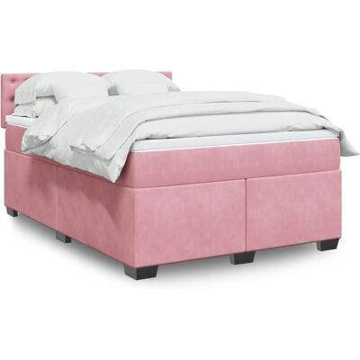 vidaXL Cama Box Rosa Terciopelo - 160x200 cm vidaXL Cama Box Rosa Terciopelo - 160x200 cm
