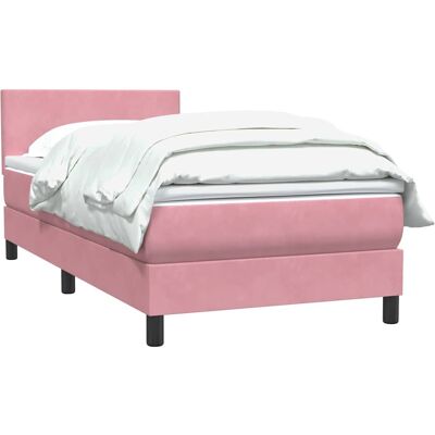 Cama de terciopelo rosa vidaXL con colchón y estructura - Cama con colchón y estructura Cama de terciopelo rosa vidaXL con colchón y estructura - Cama con colchón y estructura