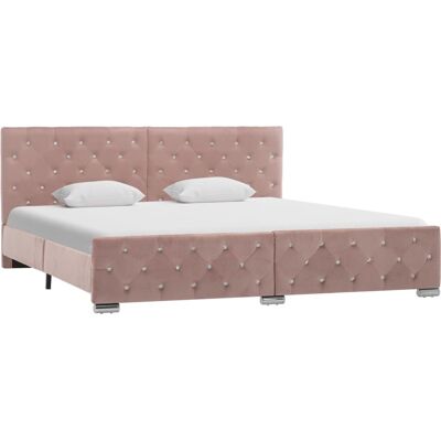 vidaXL Estructura de cama de terciopelo rosa 180x200 - Estructura de cama vidaXL Estructura de cama de terciopelo rosa 180x200 - Estructura de cama